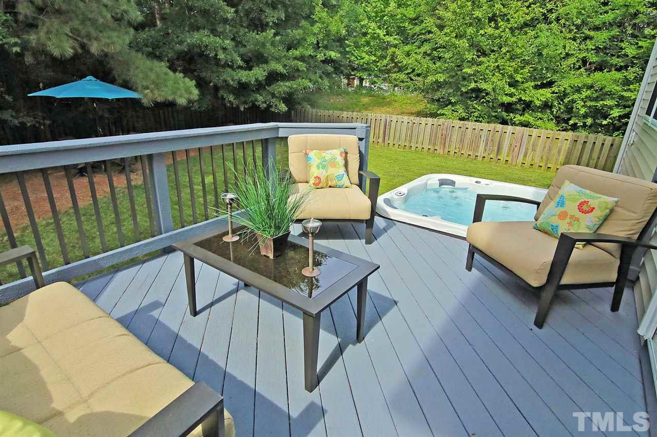 2525 Springfield Park Drive Raleigh, NC 27614 - Photo 20 of 25 Updated low-maintenance deck overlooking private backyard and relaxing hot tub.