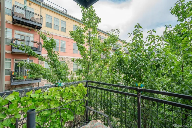 a view of a balcony with an outdoor space