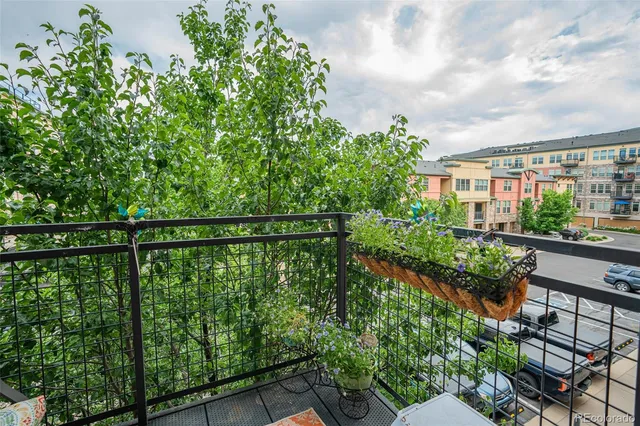 a balcony with street view