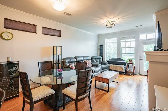 a outdoor space with furniture and chandelier