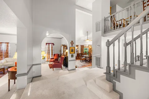 a living room with furniture