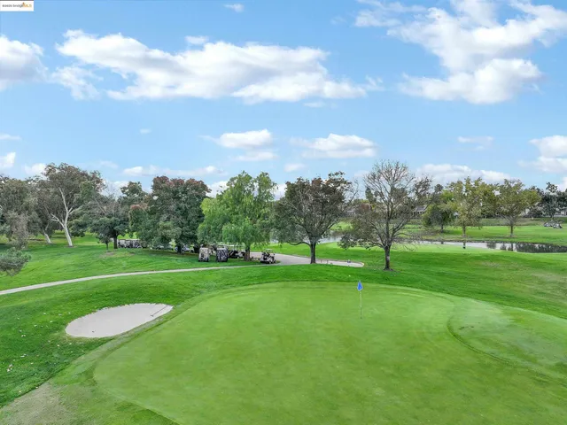 a view of field with trees in the background