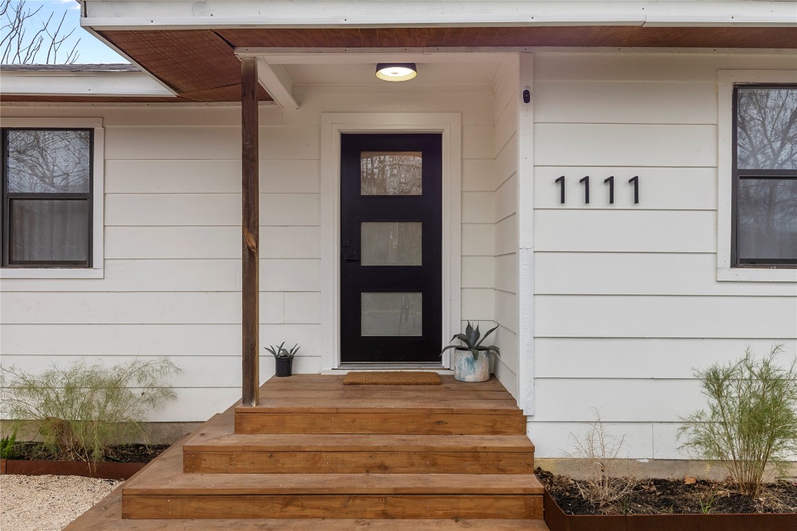 a front view of a house with entryway