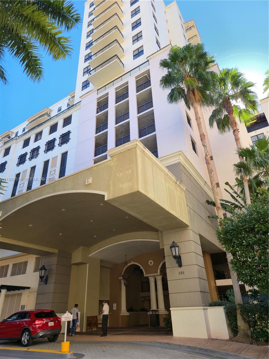 a front view of a building