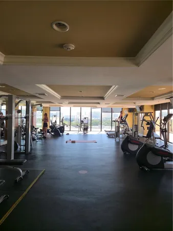 a room with gym equipment