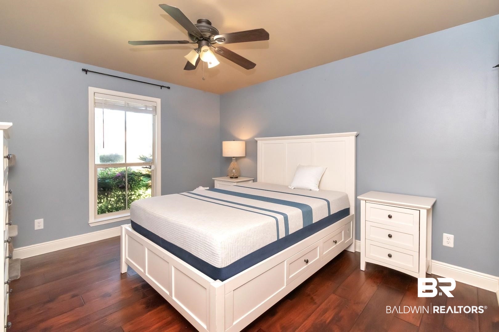 27890 Rileywood Drive Daphne, AL 36526 - Photo 28 of 49 Bedroom featuring dark wood finished floors, a ceiling fan, and baseboards