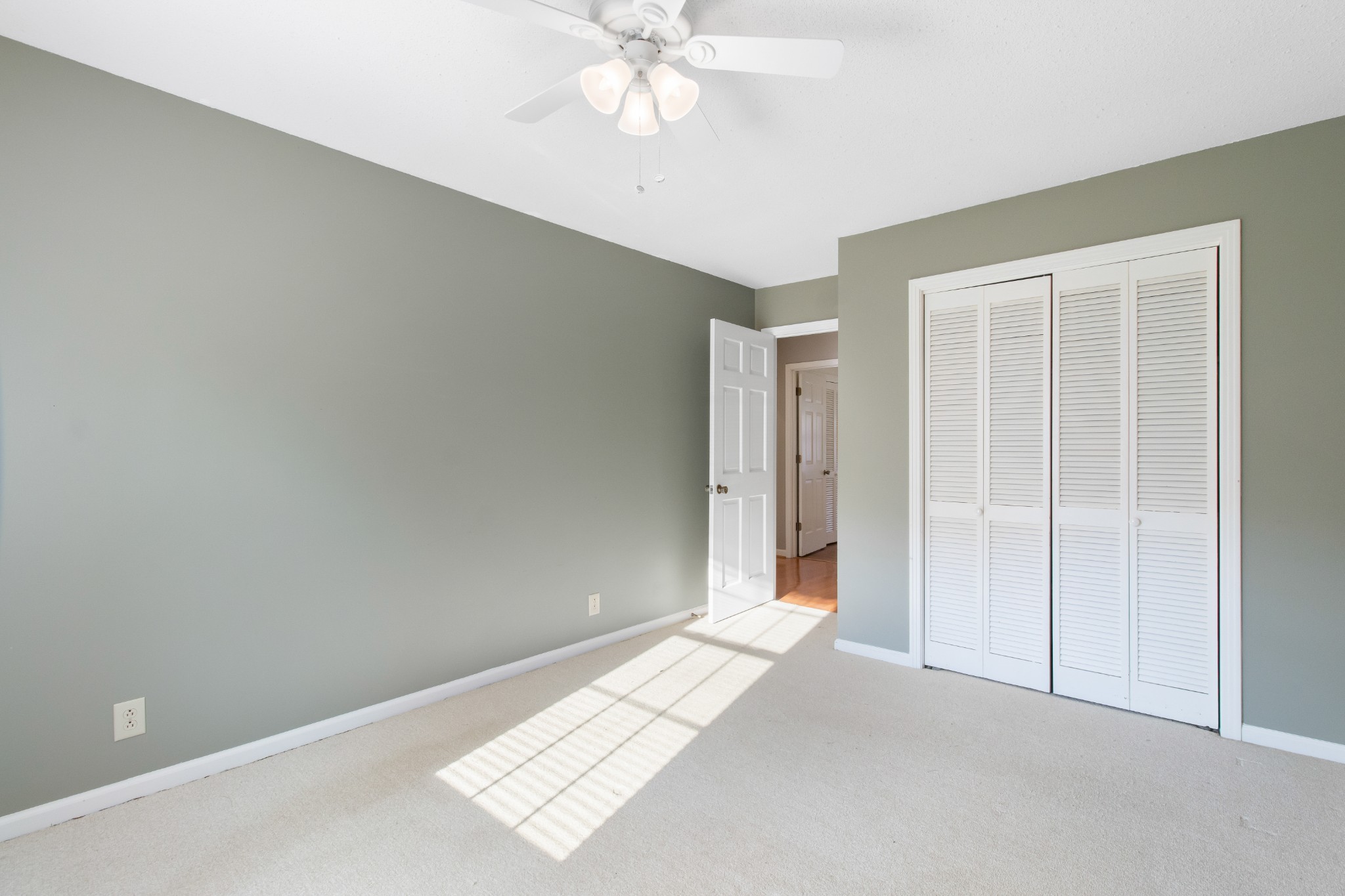 307 Revere Road Clarksville, TN 37043 - Photo 29 of 38 an empty room with closet and a chandelier fan