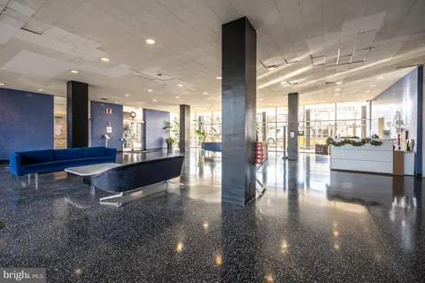 a front view of a building with street view