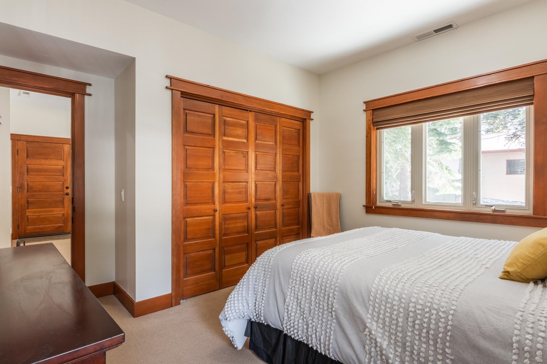 125 Davison Road, Unit 1 Mammoth Lakes, CA 93546 - Photo 37 of 46 a bedroom with a bed and wooden floor