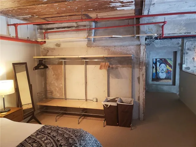 a living room with a couch and a table