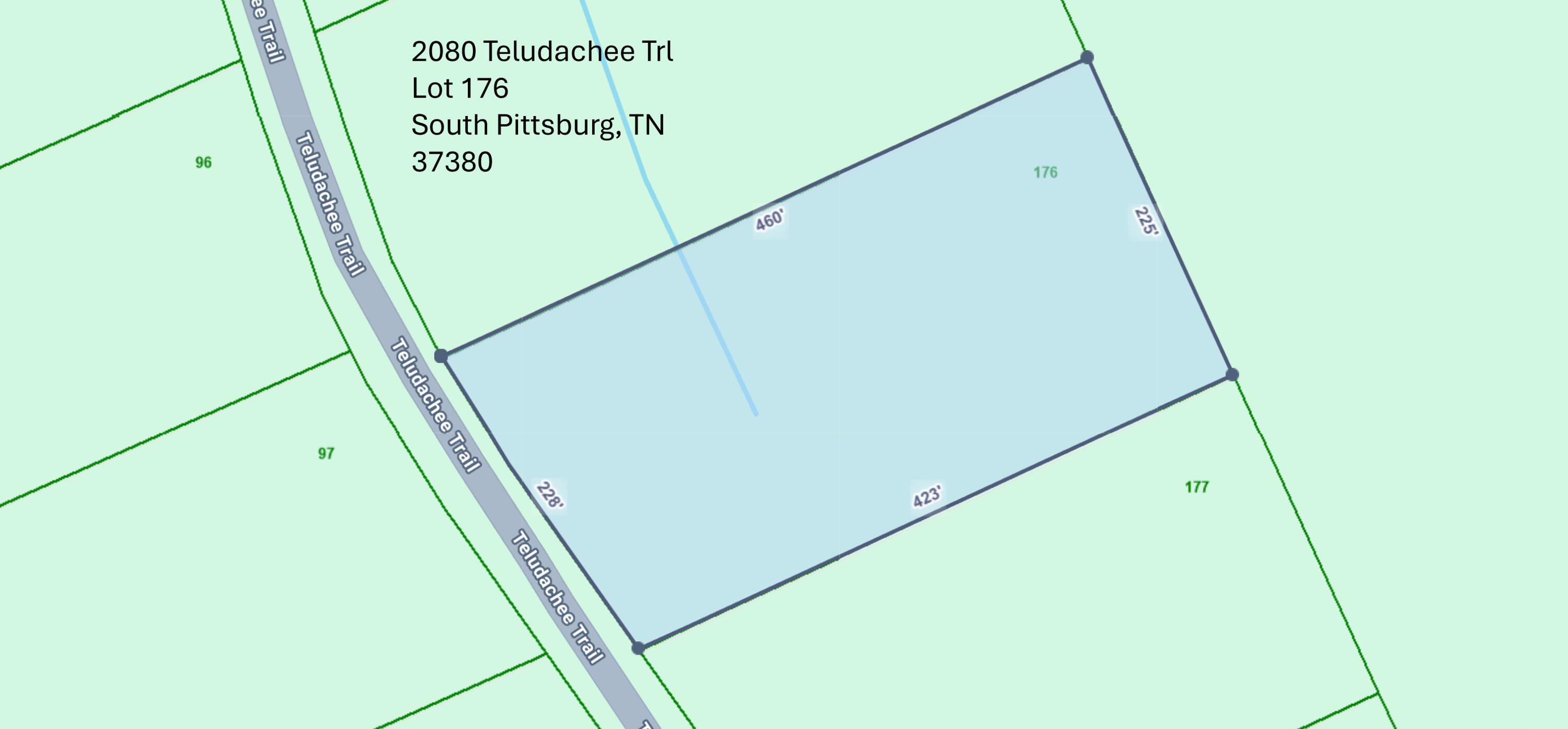 2080 Teludachee Trail, Unit LOT 176 Guild, TN 37340 - Photo 9 of 10 Lot Dimensions