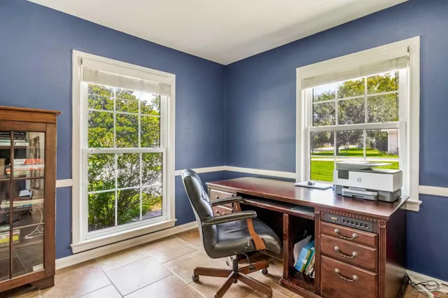 a view of a workspace with a window