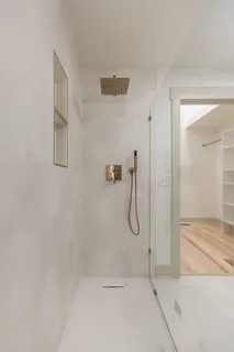 a bathroom with a shower