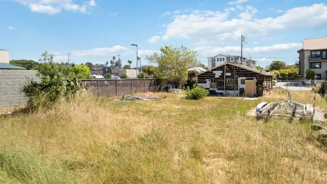 a house view with a lake