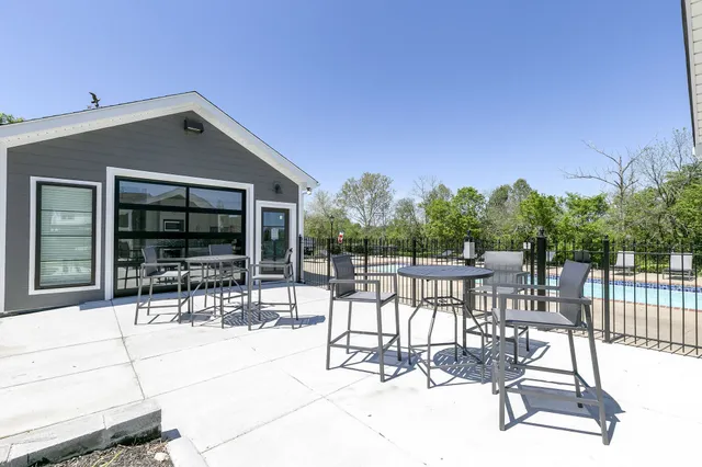 a view of a patio with a patio