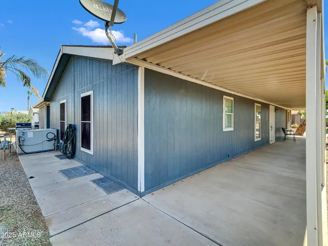 a view of a house with a patio