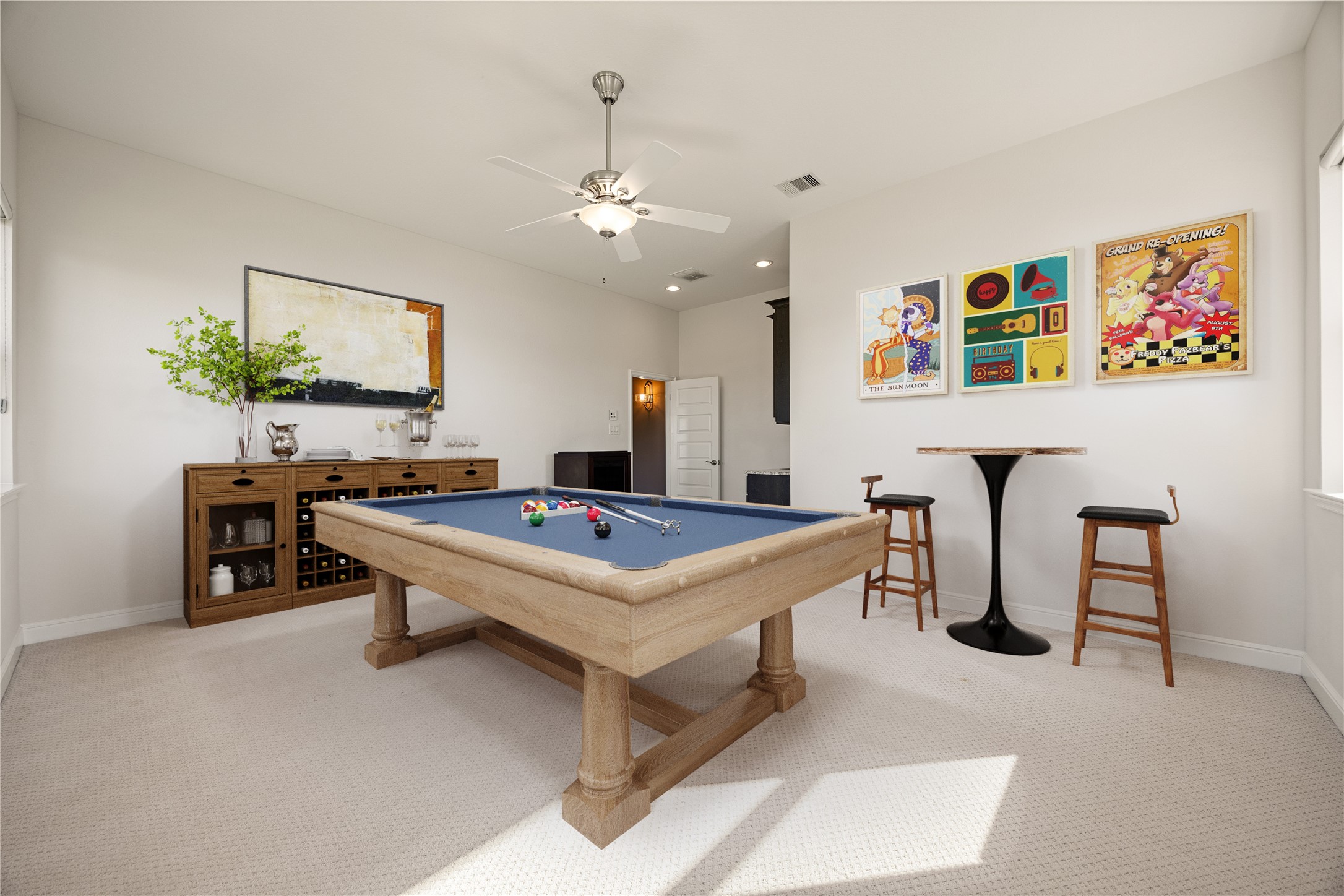 2102 Granite Brook Lane Katy, TX 77494 - Photo 25 of 39 Spacious game room offering plenty of natural light, neutral tones, and room for a pool table or media setup, an ideal space for game nights, movies, or relaxing with loved ones. *Virtually Staged