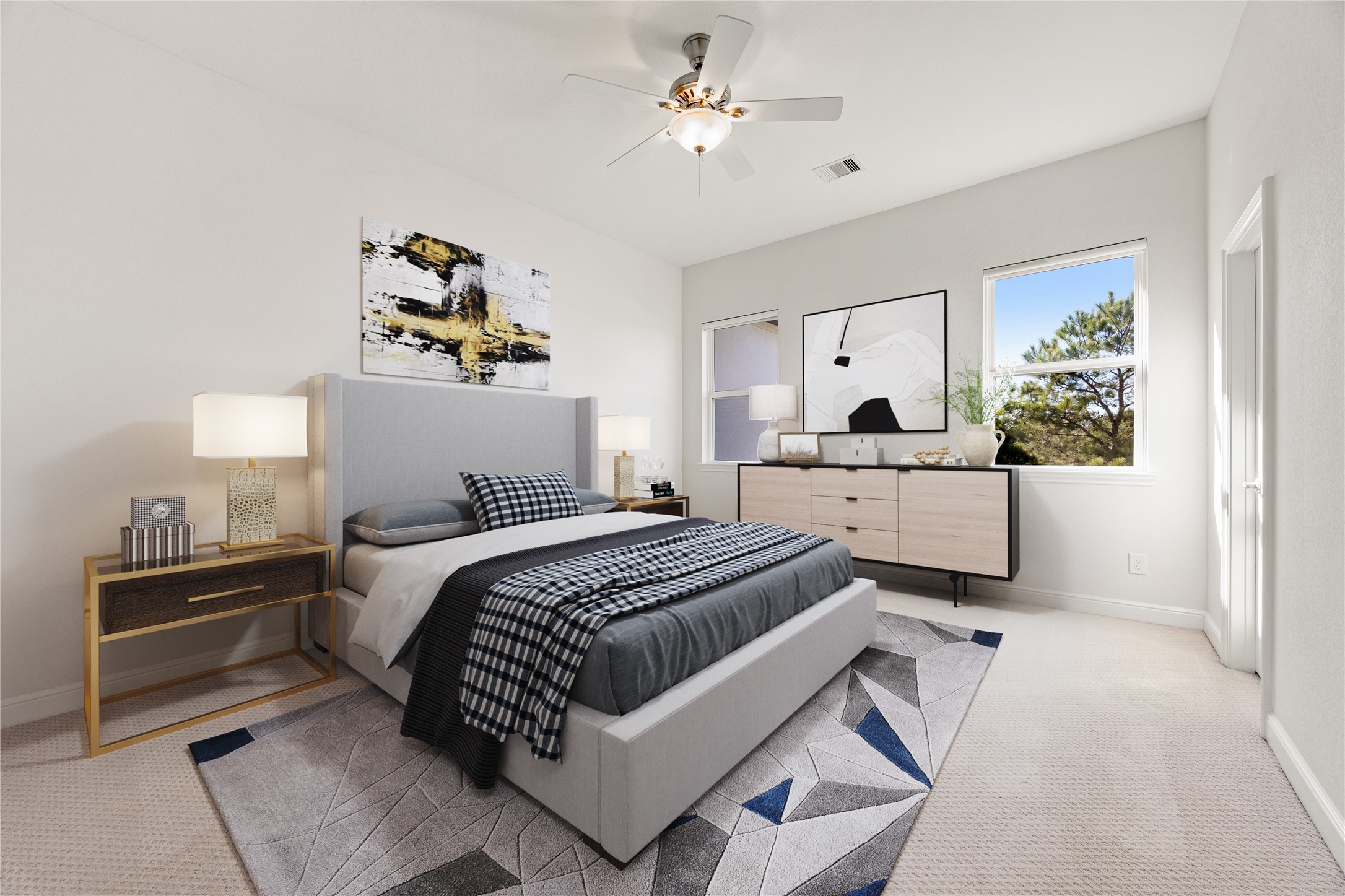 2102 Granite Brook Lane Katy, TX 77494 - Photo 28 of 39 Bright and inviting bedroom complete with neutral tones, plush carpet, and a peaceful atmosphere that offers comfort and versatility. *Virtually Staged