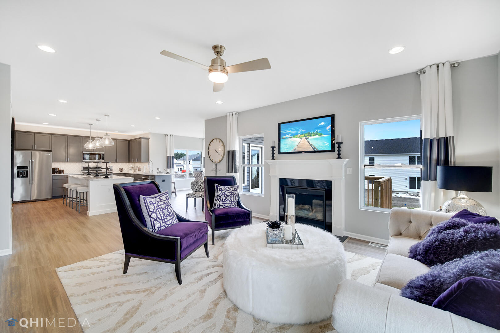 25 Levanno Drive Crown Point, IN 46307 - Photo 6 of 25 a living room with furniture and a fireplace