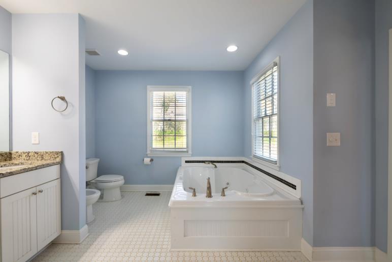 4 Jones Street Cartersville, GA 30120 - Photo 31 of 36 a spacious bathroom with a bathtub a toilet a sink and a window