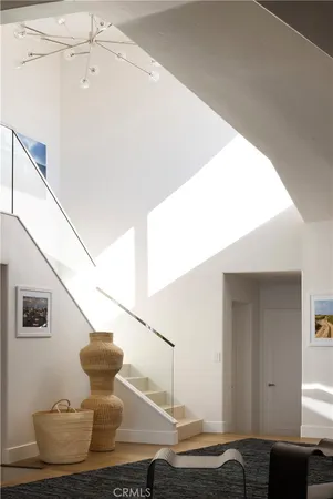 a view of potted plants on the roof of a house