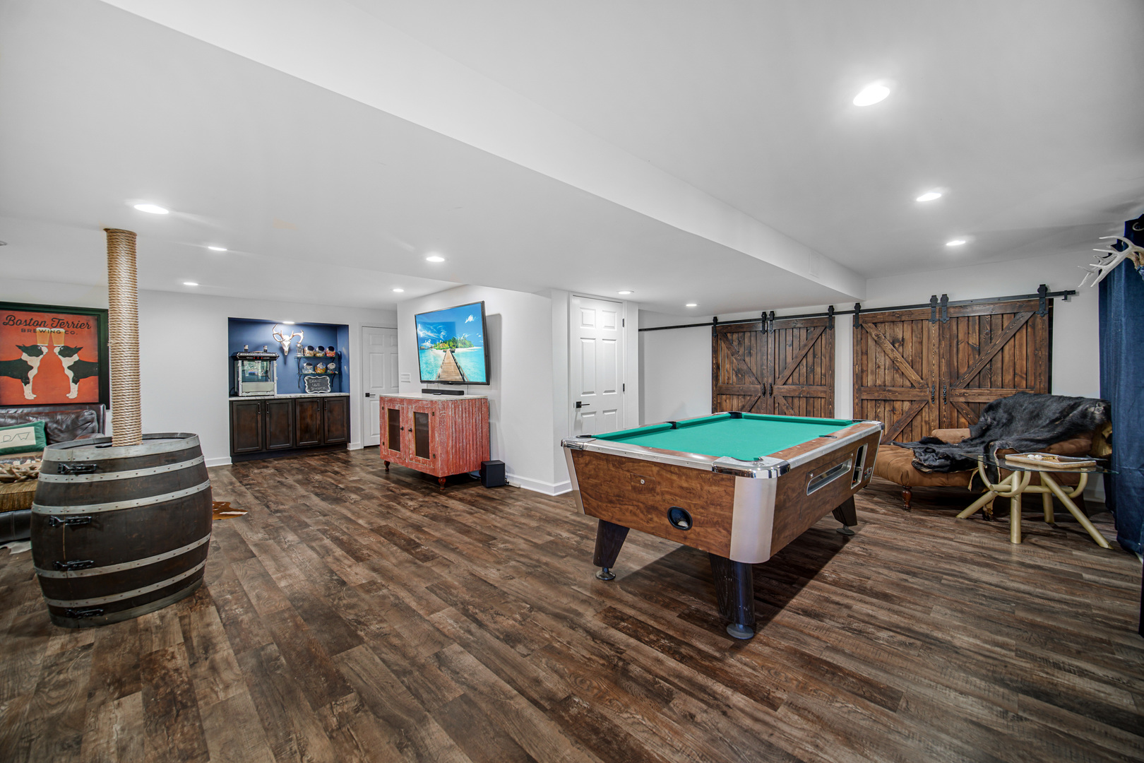 9209 Jasmine Way Fox River Grove, IL 60021 - Photo 28 of 37 a room with furniture pool table wooden floor and windows