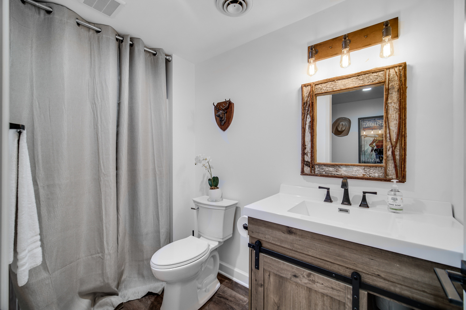 9209 Jasmine Way Fox River Grove, IL 60021 - Photo 31 of 37 a bathroom with a toilet a sink and mirror