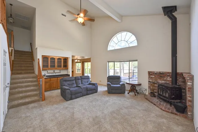 a large window sitting in front of a window