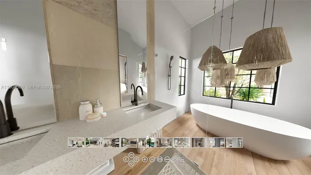 a view of living room with furniture and a window