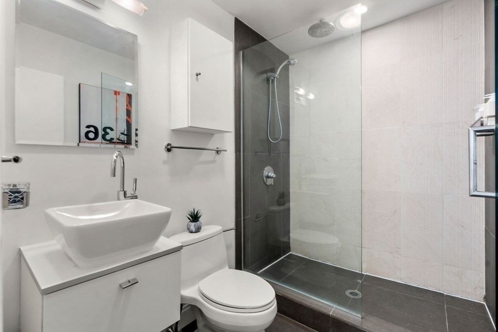 352 Commonwealth Avenue, Unit 2 Boston, MA 02115 - Photo 14 of 25 a bathroom with a sink a toilet a mirror and shower