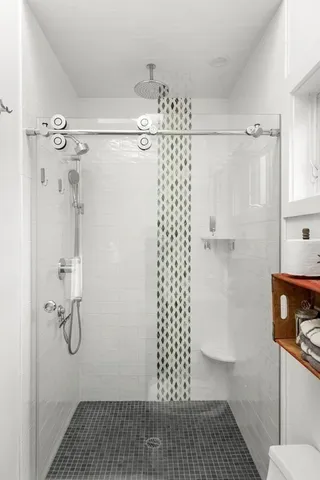 a bathroom with a shower