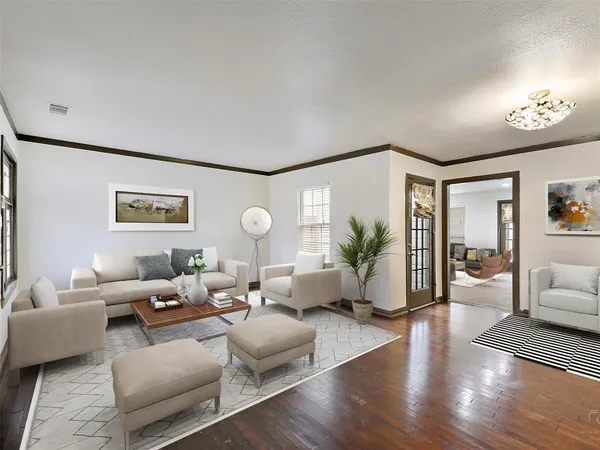 a living room with furniture