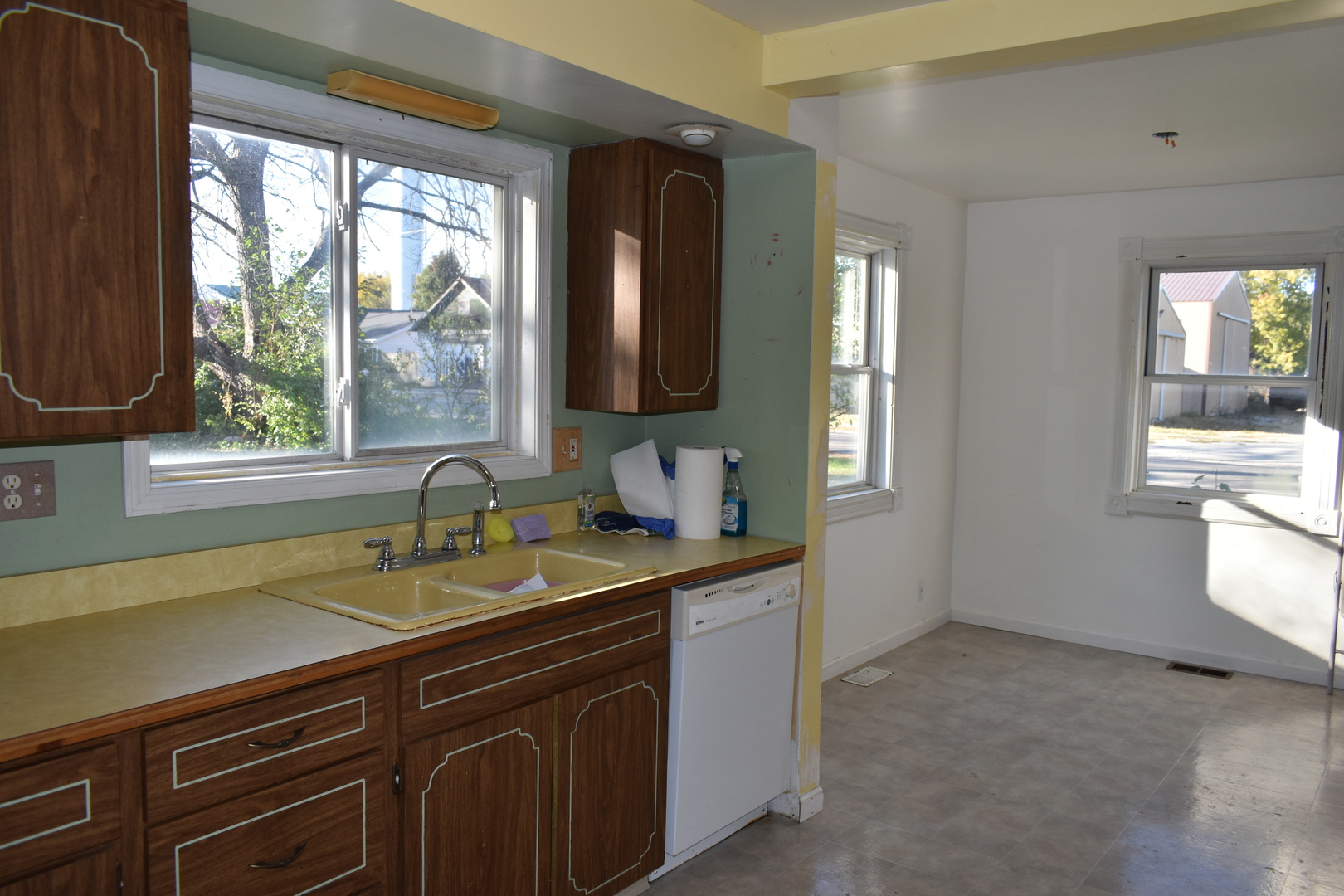 208 East Washington Street Dana, IL 61321 - Photo 10 of 28 a kitchen with a sink a window and cabinets