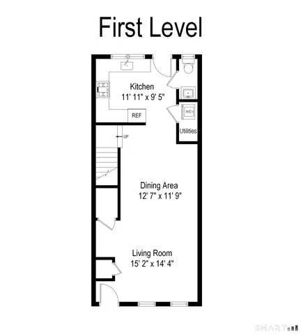 a picture of a bench in a room