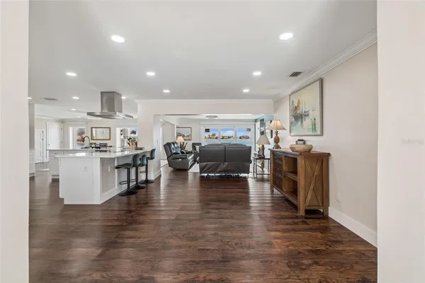 a kitchen with counter top space cabinets and stainless steel appliances