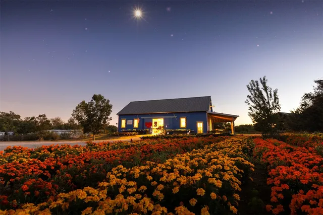 an aerial view of a house with a ocean view