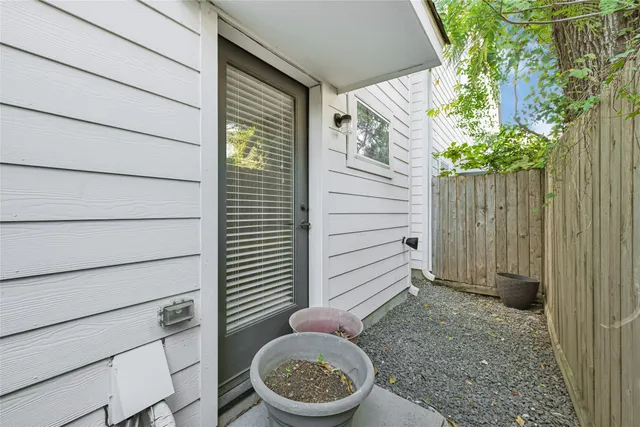 a aerial view of a house with garden and plants