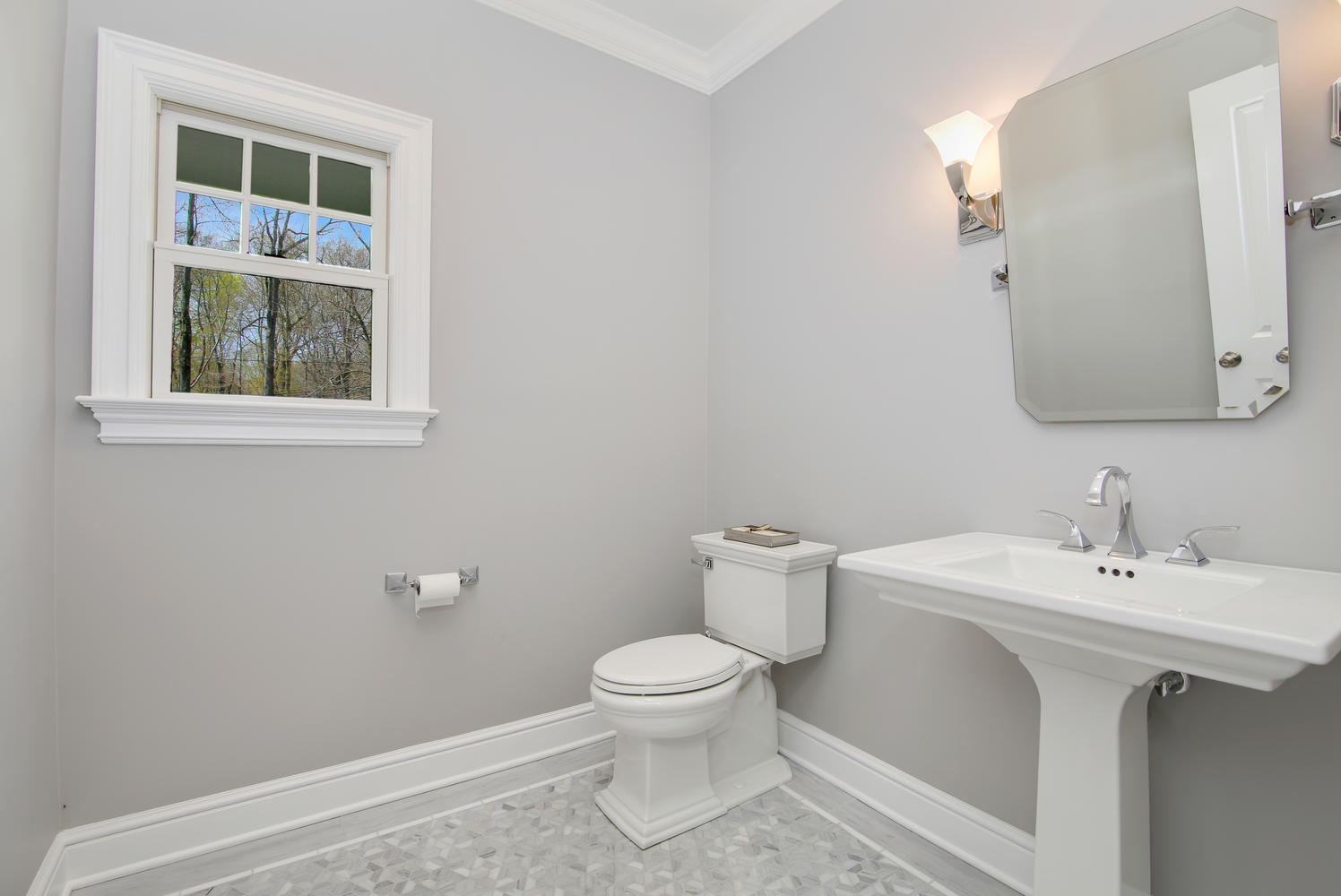 729 Cheese Spring Road New Canaan, CT 06840 - Photo 13 of 37 a bathroom with a toilet sink and mirror
