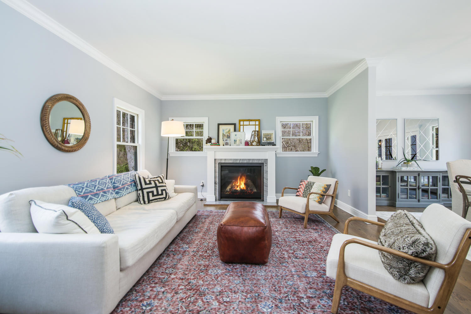 729 Cheese Spring Road New Canaan, CT 06840 - Photo 4 of 37 a living room with furniture and a fireplace