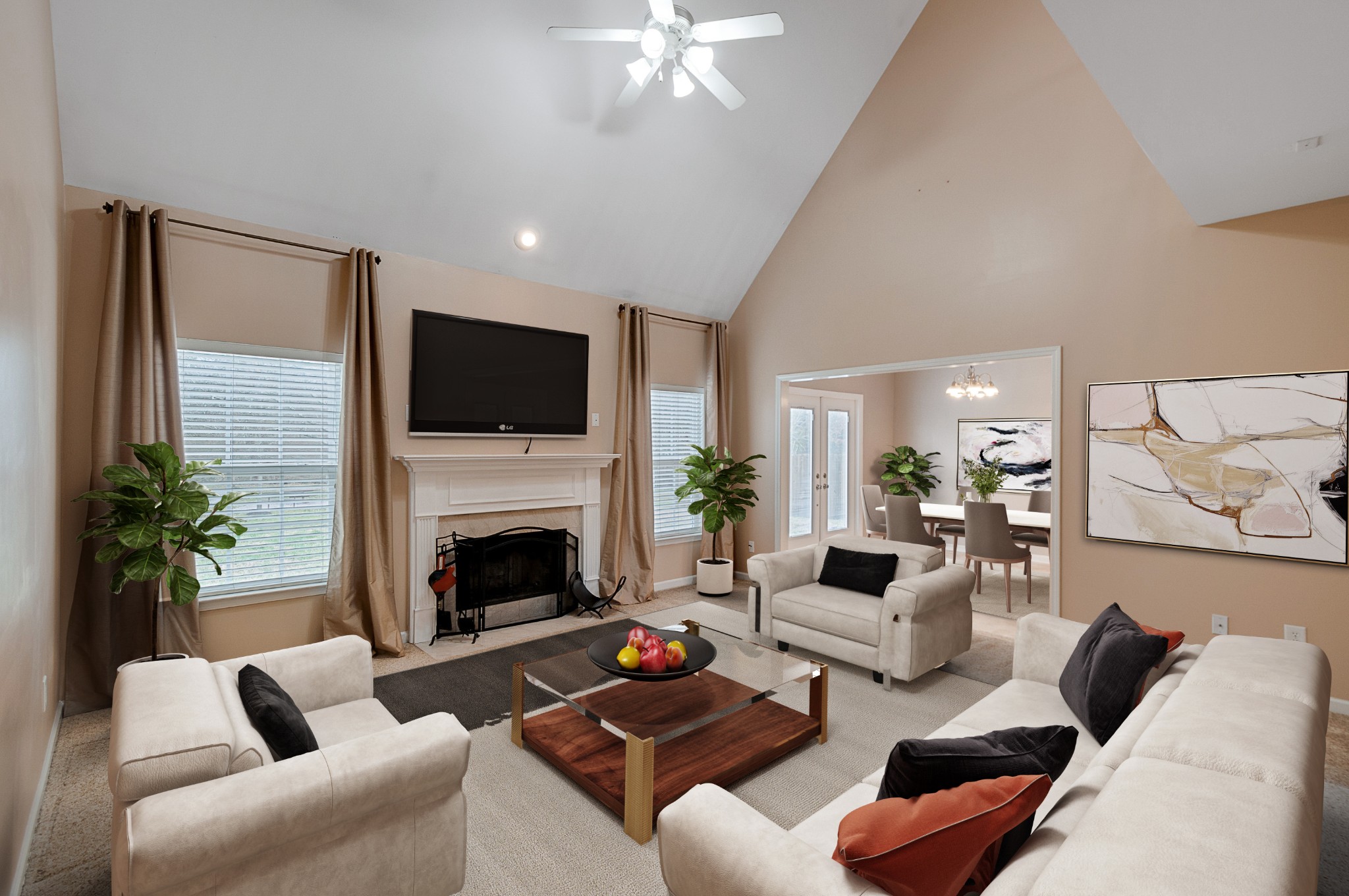 4074 Locerbie Circle Spring Hill, TN 37174 - Photo 9 of 23 a living room with furniture and a fireplace