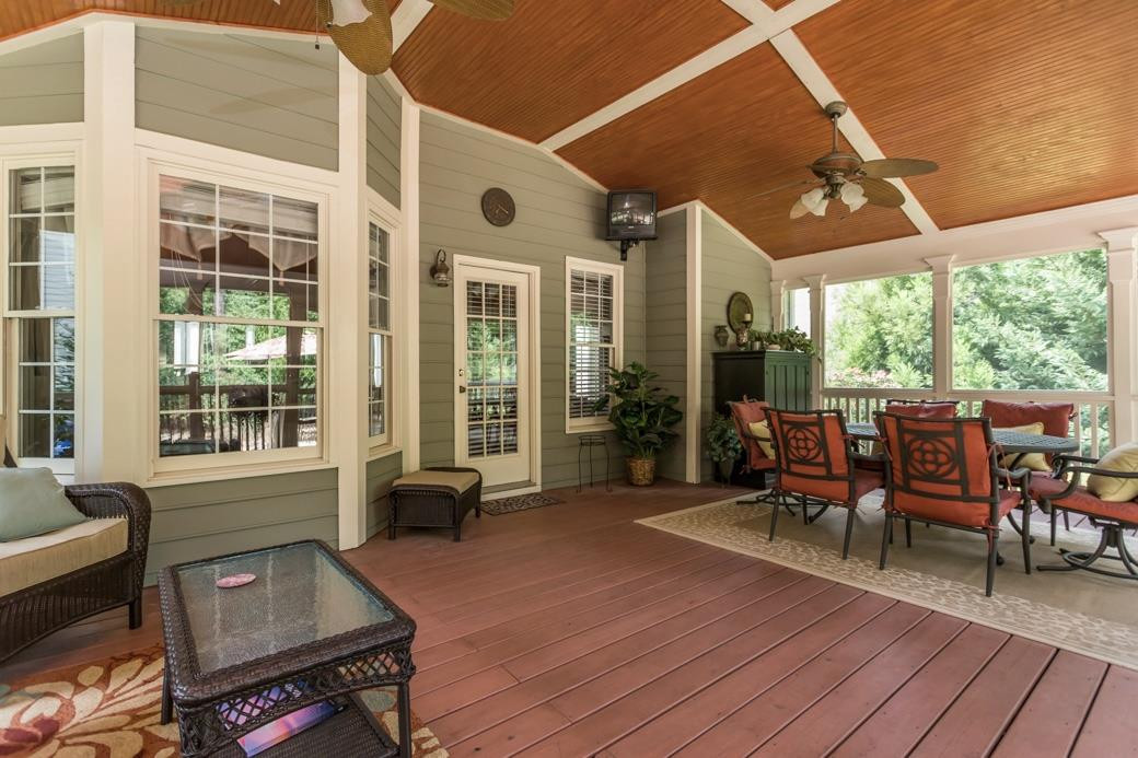 5220 Calverton Drive Raleigh, NC 27613 - Photo 20 of 25 Custom Porch with TV
