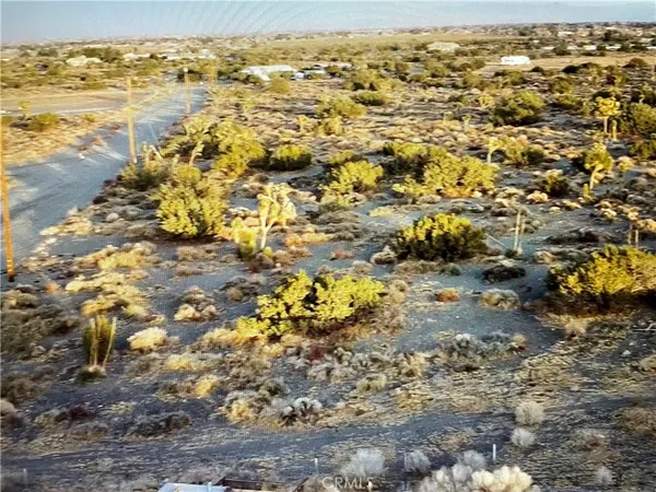 a view of a field with an ocean view