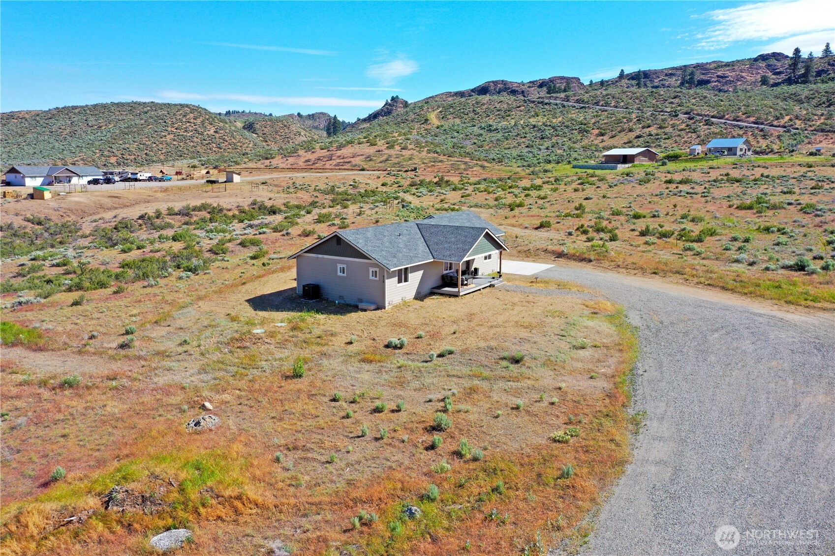 212 Hubbard Road Riverside, WA 98849 - Photo 38 of 39 a view of terrace with wooden floor and mountain view