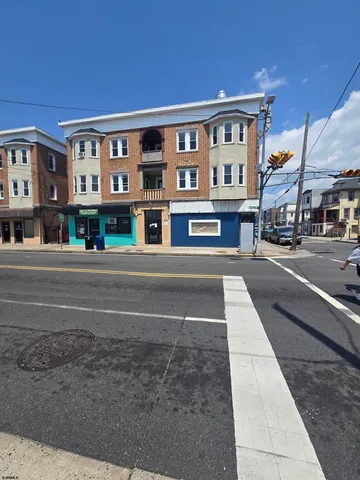 a front view of a building with street