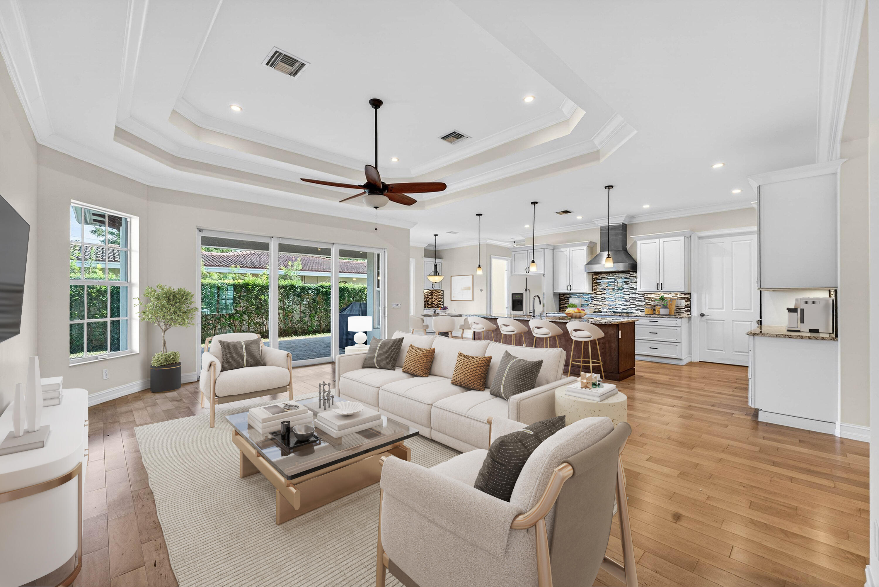 2920 Spanish River Road Boca Raton, FL 33432 - Photo 11 of 75 a living room with furniture wooden floor and a large window
