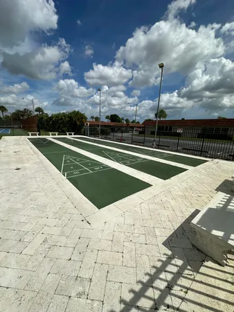 a view of a volley ball court