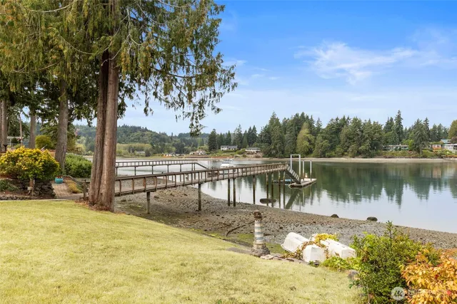 a view of a lake with a trees