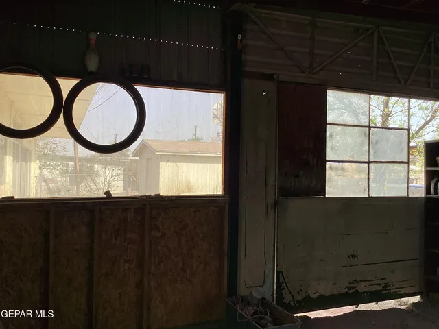 view of a room with shelves