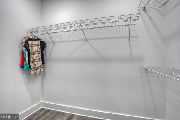 a view of small space with racks on the wall