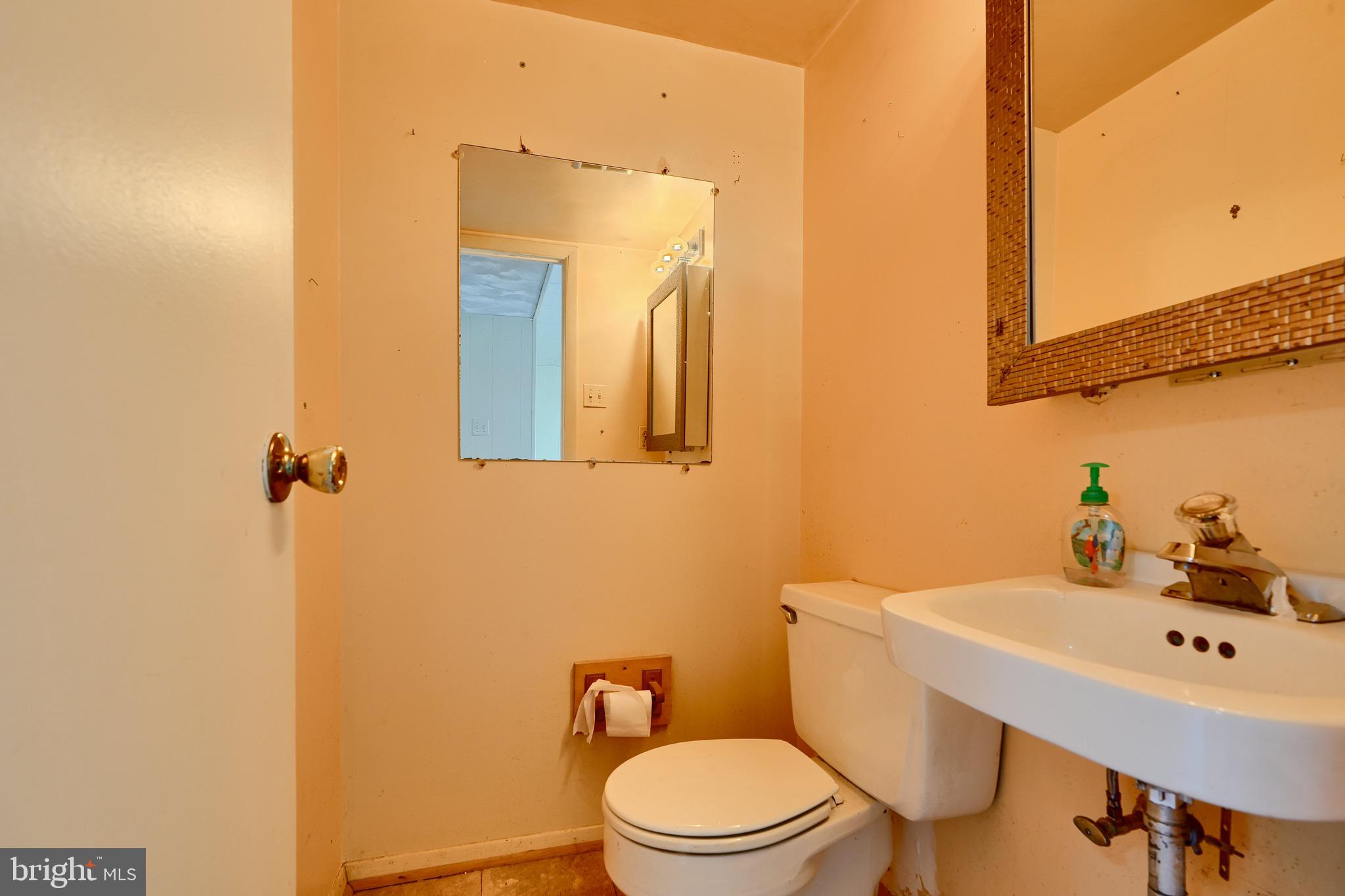 3902 Winlee Road Randallstown, MD 21133 - Photo 36 of 44 a bathroom with a sink a toilet and mirror